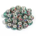 Colorful resin large hole charm beads DIY bracelet accessories variant style option one - Mixed Leaf Styles / 10 Pieces Pack