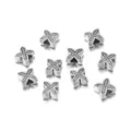 Perles d'espacement croisées en alliage argenté pour bracelets à charms DIY 10 pièces - Perle Grand Trou Fleur à Quatre Pétales (T6931) / 10 Pièces/Paquet / Argent antique