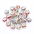 Colorful resin faceted large hole beads DIY European charm bracelet jewelry making. - Chevron Pattern / 10 Pieces Pack