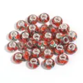 Colorful resin watermelon charm beads with metal core for DIY European style bracelets. - Watermelon Slice / 10 Pieces Pack