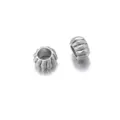 Perles à gros trou en alliage argenté pour bracelets faits main DIY, variante de bijoux. - Perle Grand Trou Citrouille Côtelée (T6931) / 10 Pièces/Paquet / Argent antique