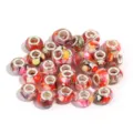 Colorful resin large hole beads DIY charm bracelet beads with cute heart patterns for jewelry making. - Mixed Love Styles / 10 Pieces Pack