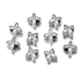 10 pcs perles intercalaires en alliage argent antique fleur DIY fabrication bijoux - Perle Grand Trou Fleur à Quatre Pétales (T6931) / 10 Pièces/Paquet / Argent antique