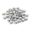 DIY large hole resin bracelet beads with blue floral pattern, perfect for European charm bracelets. - Blue Flower / 10 Pieces Pack