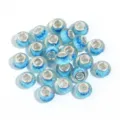 Blue resin faceted large hole charm beads for DIY European bracelets crafting supplies. - Sky Blue Waves / 10 Pieces Pack