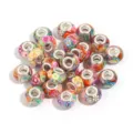 Colorful polymer clay large hole beads, DIY floral charm beads for bracelets crafting. - Flower Mix / 10 Pieces Pack