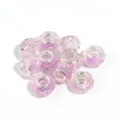 Sparkling purple faceted resin large hole beads for DIY charm bracelets and jewelry crafts design. - Light Purple Glitter / 10 Pieces Pack