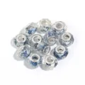 Faceted resin charm beads with silver core, sparkly blue glitter DIY bracelet loose beads - Blue Glitter / 10 Pieces Pack