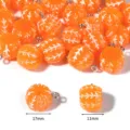 Perline pendenti arancione in acrilico per accessori gioielli fai da te 17mm 11mm - Arancia Sbucciata Arancione / Confezione da 10