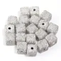 Perles carrées en strass étincelantes pour accessoires de cheveux DIY, intercalaires. - Lot de 5 / Blanc