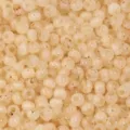 Gros plan détaillé de rocailles en verre de style japonais pour la fabrication de bijoux. - Moules ronds beige