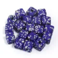 Perles cubiques en argile strass bleu pour la fabrication de bijoux DIY et accessoires. - Lot de 5 / Couleur AB blanc et bleu foncé