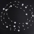 Perles voie lactee fil de peche DIY artisanat mariage decoration accessoires de vetements - 1 Mètre / 7 mm + perle artificielle blanche 3 mm
