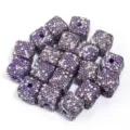 Perles carrées en argile strass violet perles d'espacement étincelantes pour bijoux DIY 5pcs - Lot de 5 / Couleur AB blanc et violet