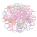 Bunte Plastik Haargummis Set Pastell elastische Haarbänder für tägliches Flechten Styling. - S / 500er-Pack / Geleefarben