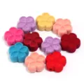 Perles de fleurs floquees colorees pour accessoires de fabrication de bijoux de bracelet de chaine. - Perle Fleur à Cinq Pétales / 10 Pièces/Pack