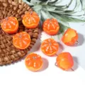 Perline in acrilico arancione mezzo pelato frutta ciondolo fai da te gioielli collana bracciale - Arancia Sbucciata / Confezione da 10