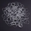 Klare transparente Einweg-Haargummis aus Elastikmaterial für alltägliches Styling und Zöpfe. - S / 500er-Pack / Klarweiß