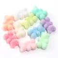 Perles d'ours floquées colorées charmants accessoires de bracelet DIY faits à la main - Ours Couleur Mixte / Paquet de 10 Pièces