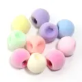 Perles floquées colorées perles en velours duveteux accessoires de bijoux faits à la main - Perles à trou décentré / Paquet de 10 Pièces