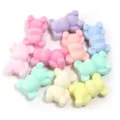 Perles ours floquées colorées pour fabrication de bijoux DIY, charmants accessoires. - Ours Violent / Paquet de 10 Pièces