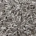 Abalorios de vidrio retorcido plateado para manualidades DIY, cuentas metálicas de 2mm. - Plateado (U11)