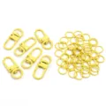 Ensemble de mousquetons pivotants et anneaux fendus ronds pour porte-clés en alliage jaune - Ensemble d'accessoires / 10 Fermoirs + 100 Anneaux / Jaune