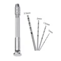 Precisie spantang handboorset met 1mm 1.5mm 2mm 2.5mm boorbitjes voor epoxy knutselen. - Handboor + 1/1,5/2/2,5 mm boortjes