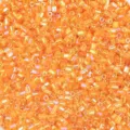 Orange iridescent tubular glass seed beads for DIY handmade jewelry crafting projects bulk supply - Orange AB2