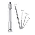 Handboor spantang met 1-3mm spiraalboor bits voor DIY hars ambachtelijke knutselmaken - Handboor + 1/1,5/2/3 mm boortjes