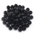Perles en acrylique noir grand trou perles rondes en vrac pour fabrication de bijoux DIY - Noir