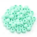 Perles rondes en acrylique vert menthe à grand trou pour bracelets et chaînes de téléphone. - Vert clair