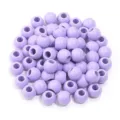 Perles rondes acryliques grand trou violet uni perles en vrac pour bracelets et chaînes de téléphone - Mauve Clair