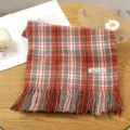 Bufanda de cuadros flecos tacto cachemir mujer otoño invierno cálido suave chal cuello pañuelo. - Estilo 1