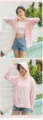 Pink sun protection clothing for women, lightweight ice silk fabric with hoodie and thumb holes. - M-L (Fits 40-65 kg) / Peach Pink (Unisex)