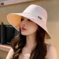 Sombrero de sol de ala ancha mujer verano exterior protección UV sombrero de pescador rosa - M (56-58cm) / Rosa Claro