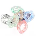 Colorful transparent acrylic chain links open rings for DIY jewelry making and pendants - Starry Sky (30mm Starry Sky) / 30mm (20 Pieces) / Transparent Spotted