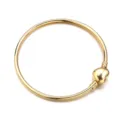 Gold plated rigid heart clasp bangle bracelet DIY jewelry making accessory crafting. - Heart Buckle Style / KC Gold