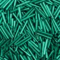 Green tubular bugle seed beads 12mm long glass spacer beads for DIY jewelry making accessories. - Turquoise