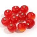 Ciondoli in acrilico a forma di mela rossa da 20mm per gioielli fai da te, pendenti di frutta. - 10 Pezzi/Confezione (Diametro 20mm) / Rosso Vivo