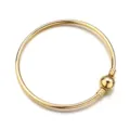 DIY Gold Metal Bangle Bracelet Accessory with Spherical Charm Classic Jewelry Component - Round Buckle / KC Gold