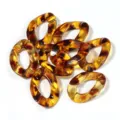 Acrylic open chain links tortoise shell pattern DIY jewelry making accessories for earrings and chains. - 30mm (20 Pieces) / Two-Tone Leopard Print