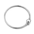 Silbernes Armband mit Herzverschluss, stilvolles Accessoire fur DIY Schmuckherstellung. - Herz-Schnalle-Stil / Weiß K/Silber