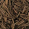 Bronze bugle beads 12mm metallic tube spacer beads for DIY jewelry making and craft supplies. - Bronze