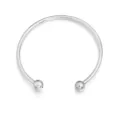 Silbernes offenes Armband mit Kugelenden DIY Schmuckkomponente Zubehör für Handarbeit. - Offener Armreif Stil 2 / Weiß K/Silber