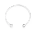 Silbernes offenes Armband mit Kugelenden, ideal für DIY-Schmuckherstellung und eigene Designs. - Offener Armreif Stil 2 / Silber