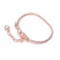 Roségold Schlangenkette Armband DIY Schmuckzubehör mit Herzanhänger und Verlängerungskette - Schlangenkette Armband / Roségold