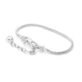 Silberne Schlangenkette Armband DIY Zubehör mit Verlängerungskette und Herzanhänger. - Schlangenkette Armband / Silber