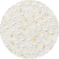 White matte ABS pearl beads with holes, perfect for DIY jewelry and wedding crafts. - 12mm (50 Pieces/Pack) / Cream White Frosted Artificial Pearls