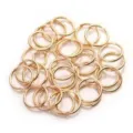 Anneaux Sauteurs Métal Or Rose Boucles Ouvertes DIY Bijoux Fabrication Accessoires - Anneau de jonction plat (ouvrable) / DE 18mm, Diamètre du fil 2.0mm (environ 800 pcs) / Or clair